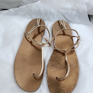 Valentino Garavani Metallic Gold Sandals